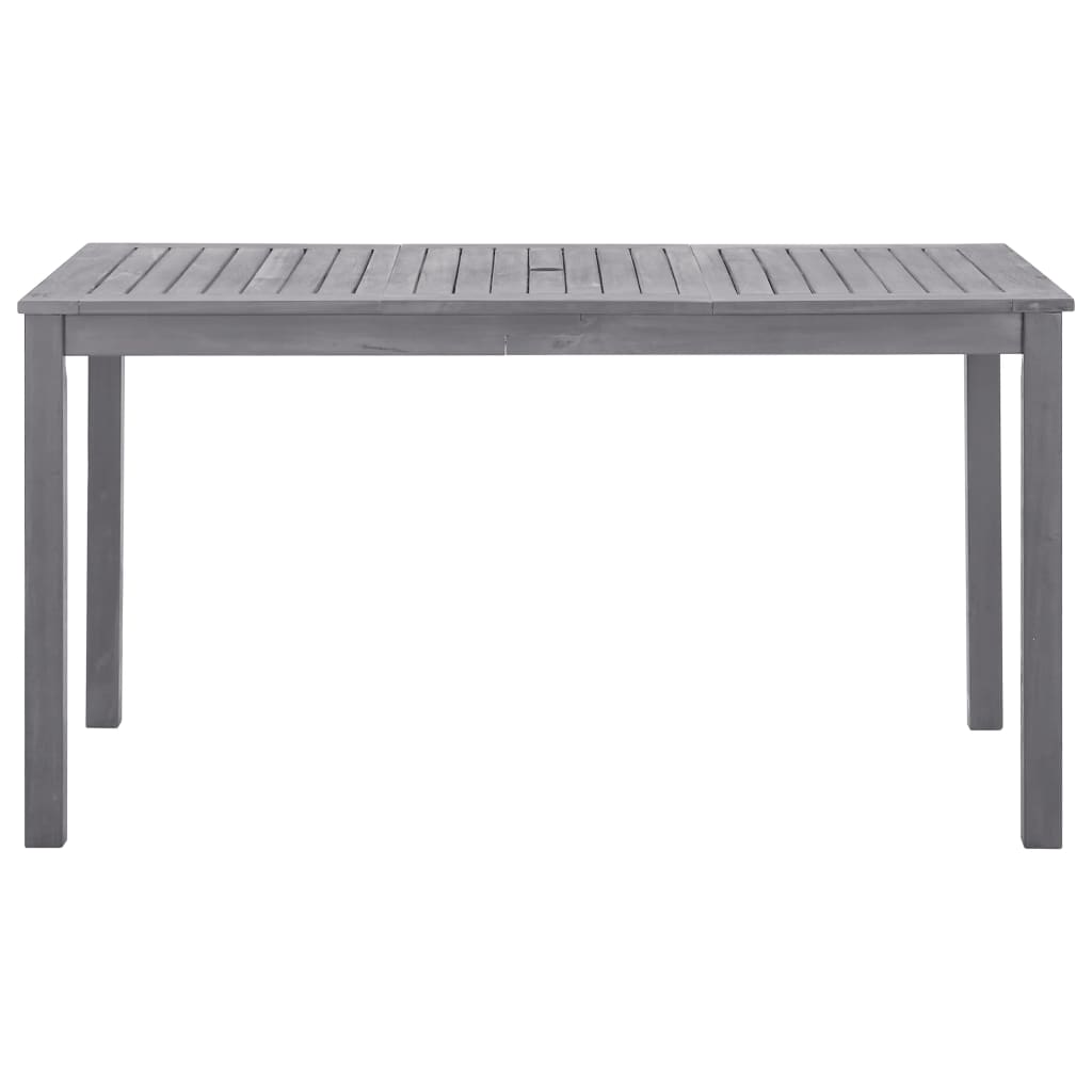 Garden Table Grey Wash 140x80x74 cm Solid Acacia Wood