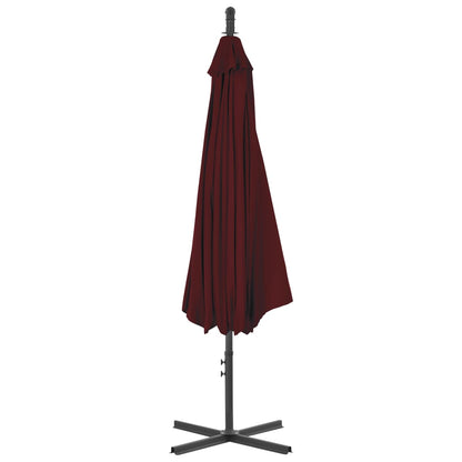 Cantilever Garden Parasol with Steel Pole 300 cm Bordeaux Red