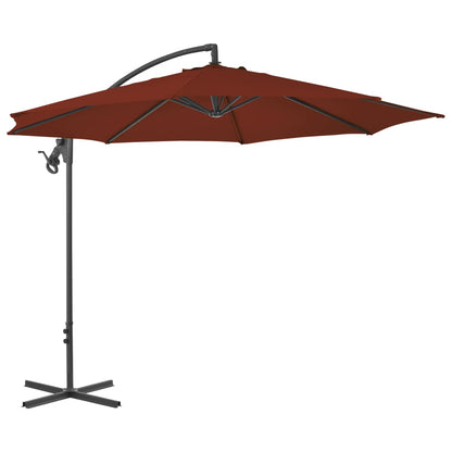 Cantilever Garden Parasol with Steel Pole 300 cm Terracotta