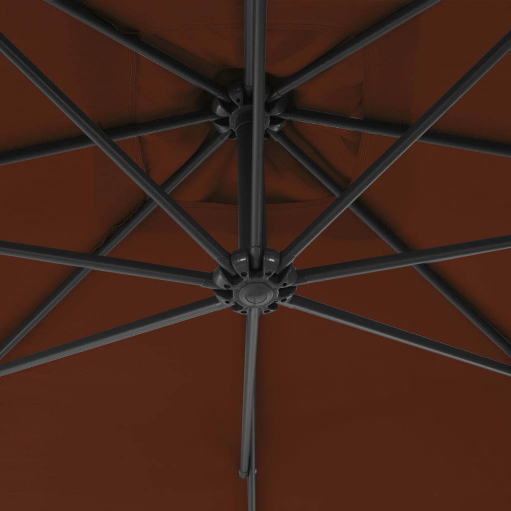 Cantilever Garden Parasol with Steel Pole 300 cm Terracotta