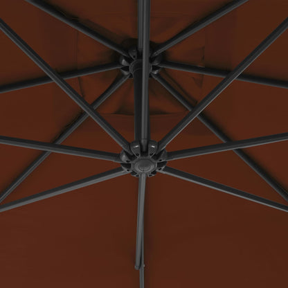 Cantilever Garden Parasol with Steel Pole 300 cm Terracotta