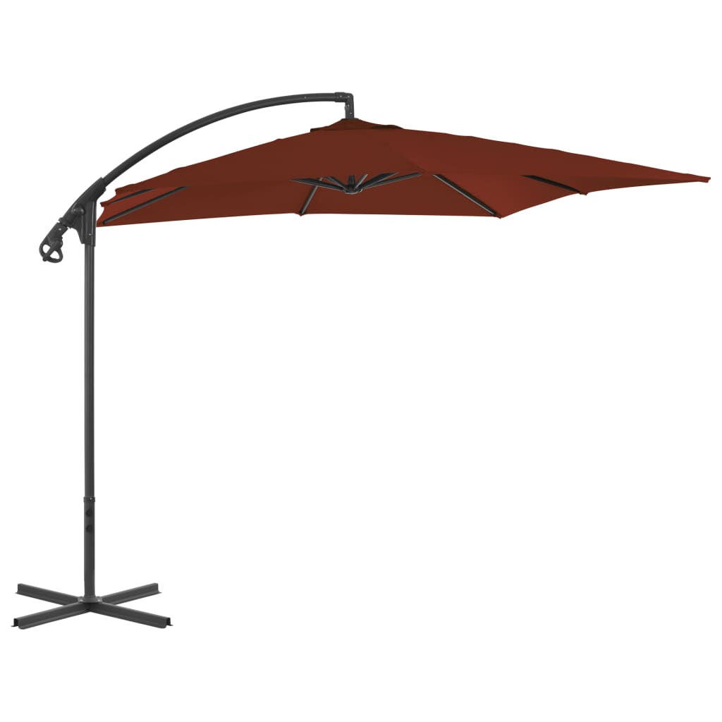 Cantilever Garden Parasol with Steel Pole 250x250 cm Terracotta