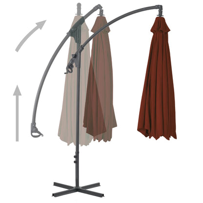 Cantilever Garden Parasol with Steel Pole 250x250 cm Terracotta