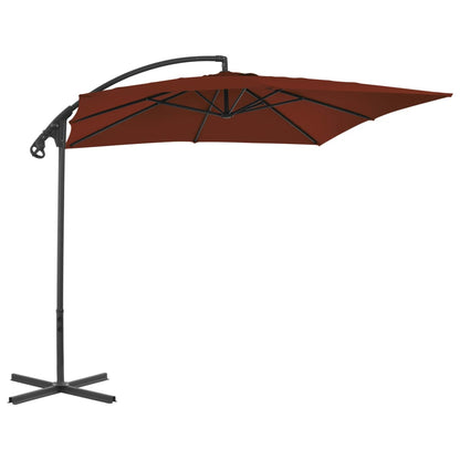 Cantilever Garden Parasol with Steel Pole 250x250 cm Terracotta