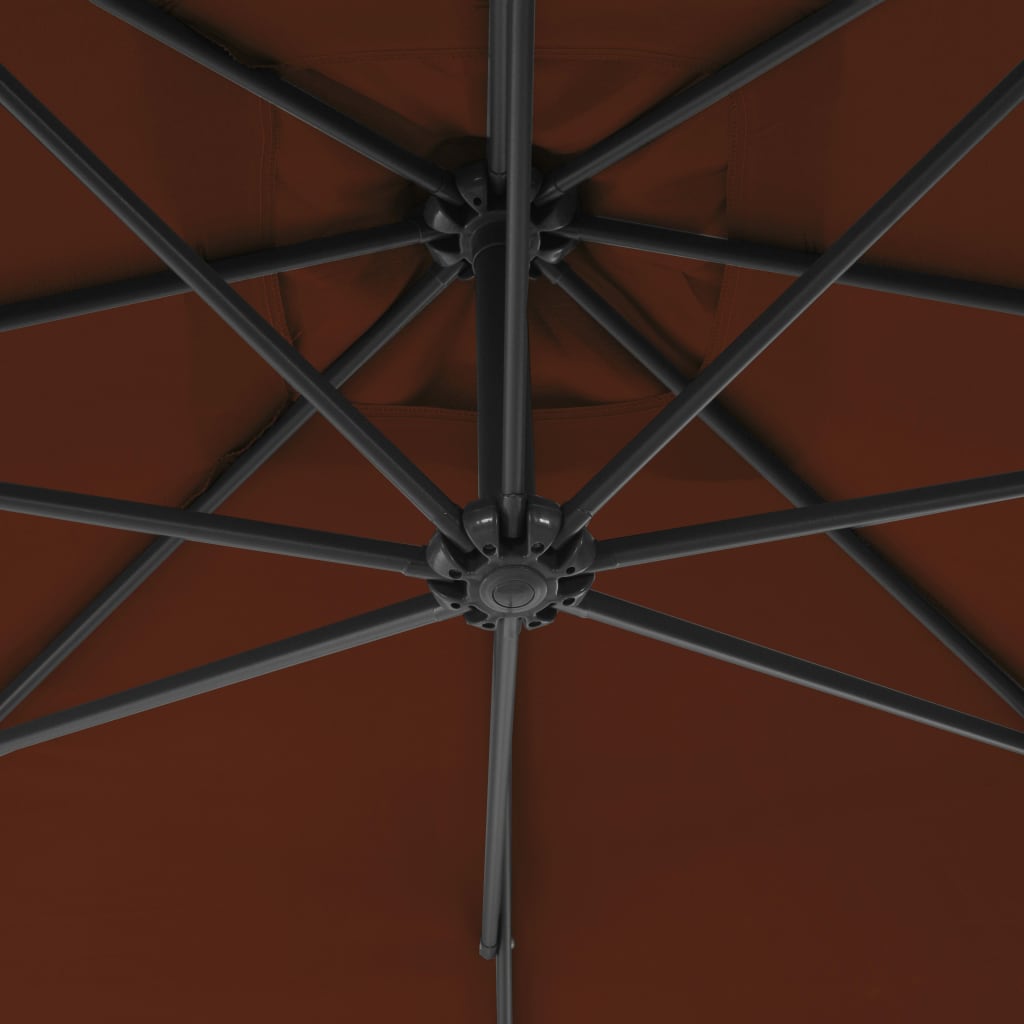 Cantilever Garden Parasol with Steel Pole 250x250 cm Terracotta