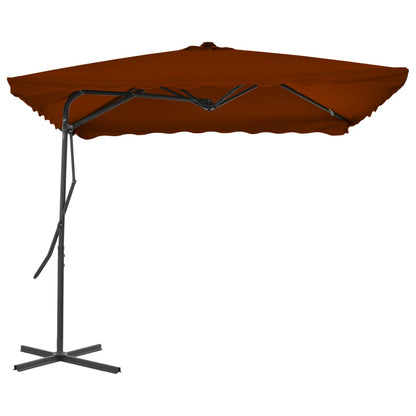 Outdoor Parasol with Steel Pole Terracotta 250x250x230 cm