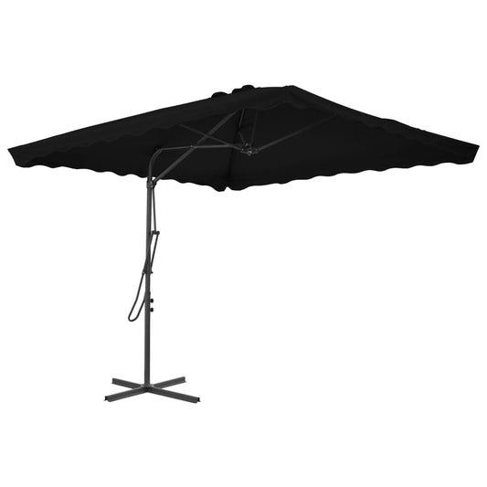 Outdoor Parasol with Steel Pole Black 250x250x230 cm