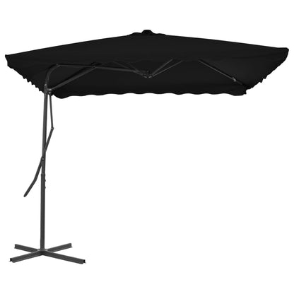 Outdoor Parasol with Steel Pole Black 250x250x230 cm