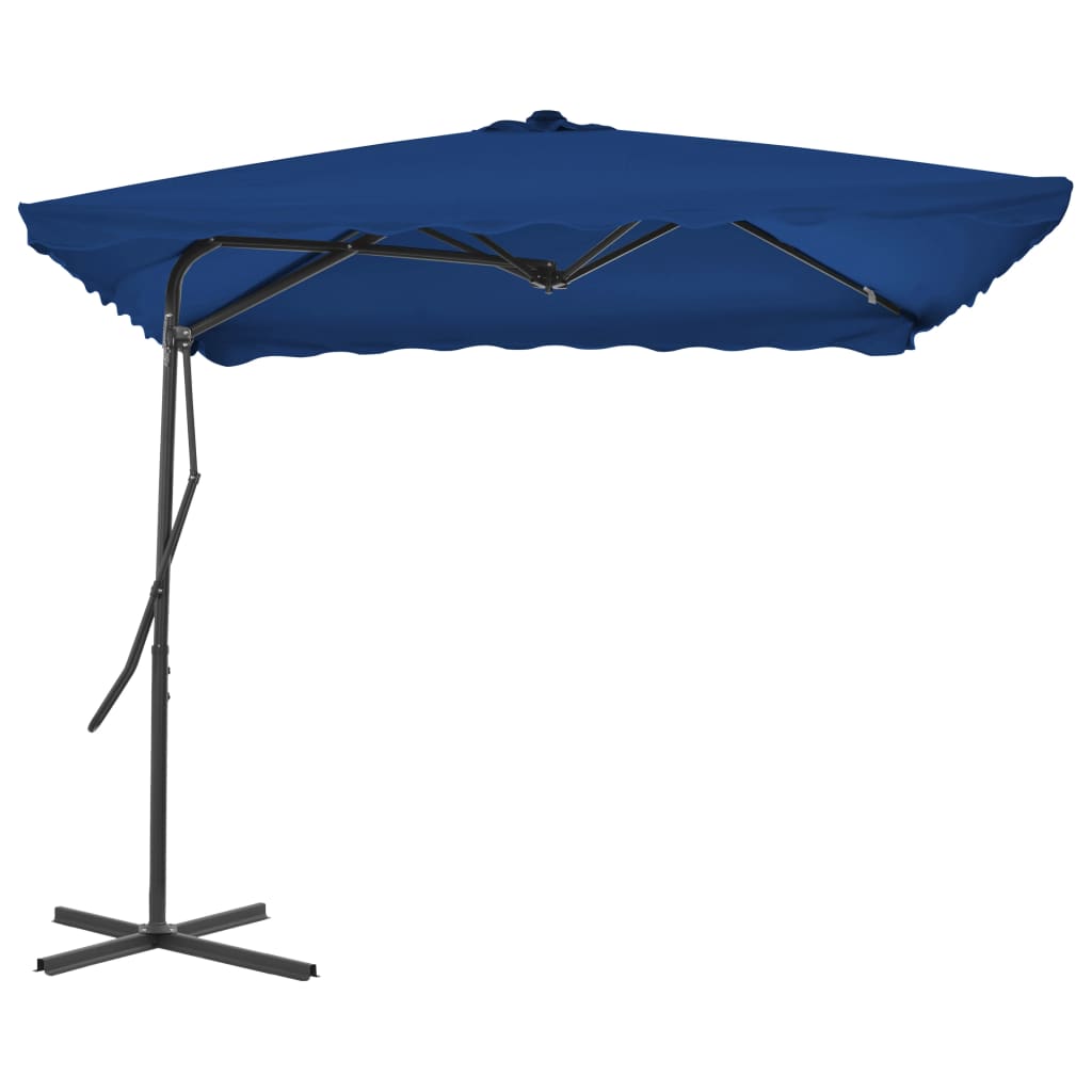 Garden Parasol with Steel Pole Blue 250x250x230 cm