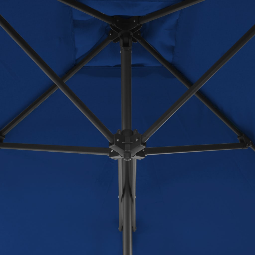 Garden Parasol with Steel Pole Blue 250x250x230 cm