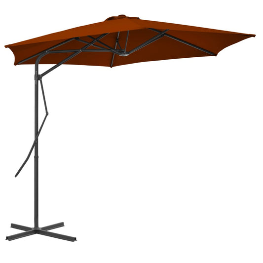 Outdoor Parasol with Steel Pole Terracotta 300x230 cm