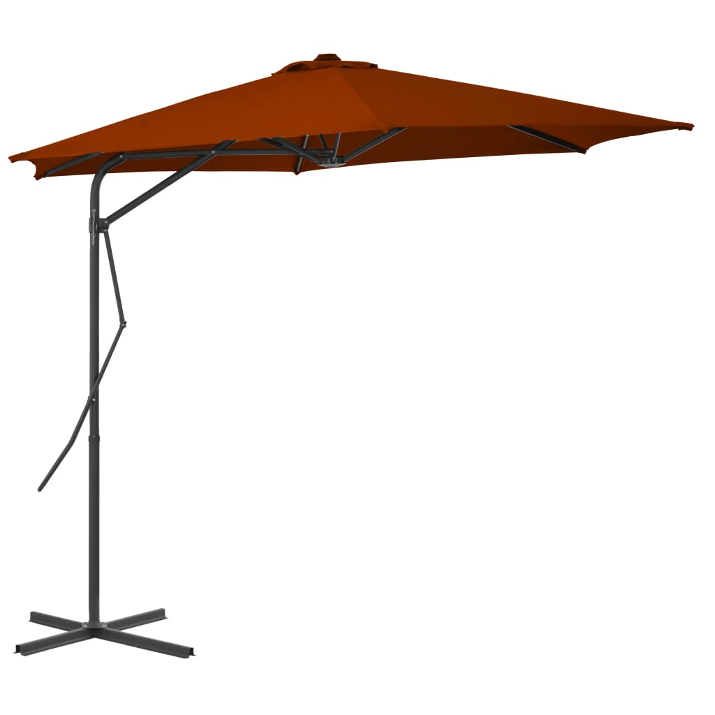 Outdoor Parasol with Steel Pole Terracotta 300x230 cm