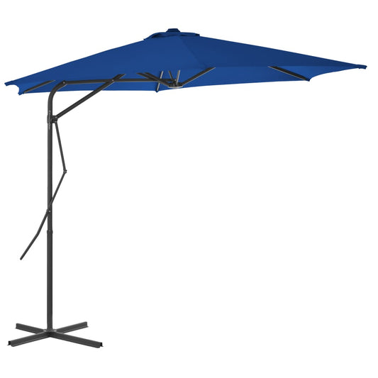 Garden Parasol with Steel Pole Blue 300x230 cm