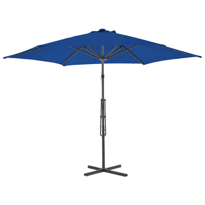 Garden Parasol with Steel Pole Blue 300x230 cm