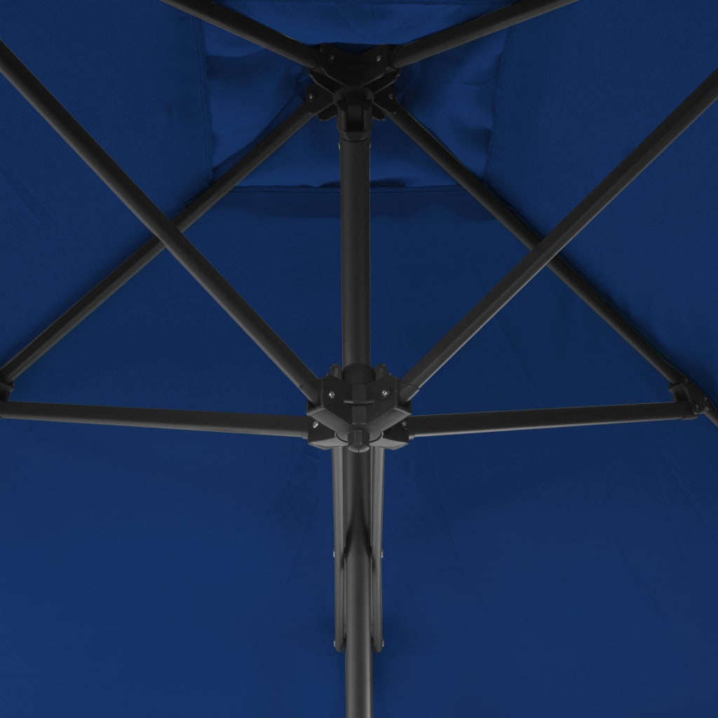 Garden Parasol with Steel Pole Blue 300x230 cm