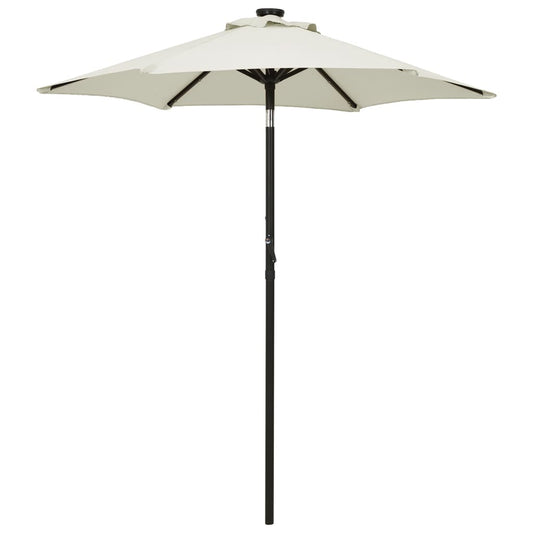 Garden Parasol with LED Lights Sand 200x211 cm Aluminium