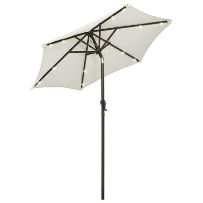 Garden Parasol with LED Lights Sand 200x211 cm Aluminium