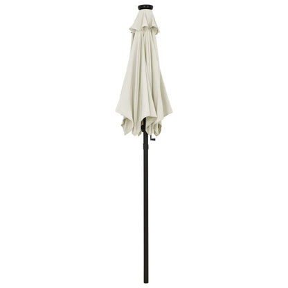 Garden Parasol with LED Lights Sand 200x211 cm Aluminium