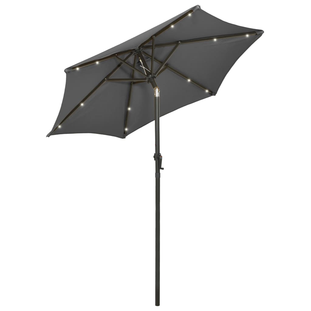 Garden Parasol with LED Lights Anthracite 200x211 cm Aluminium