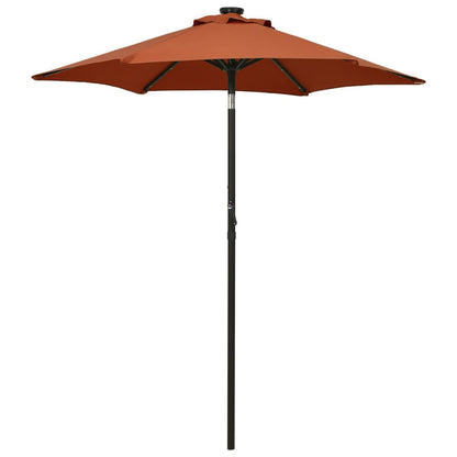 Garden Parasol with LED Lights Terracotta 200x211 cm Aluminium