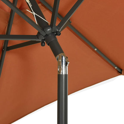 Garden Parasol with LED Lights Terracotta 200x211 cm Aluminium