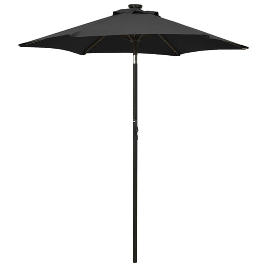 Parasol with LED Lights Black 200x211 cm Aluminium