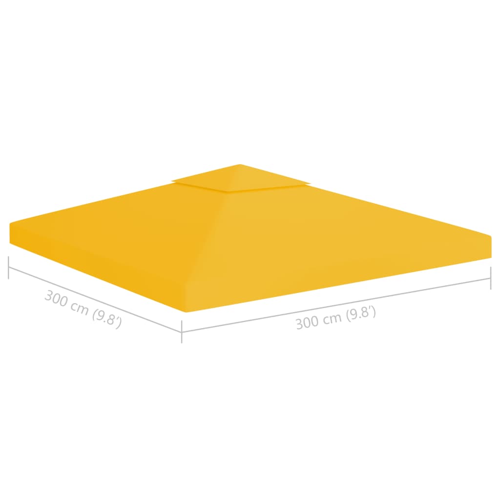 2-Tier Gazebo Top Cover 310 g/m² 3x3 m Yellow