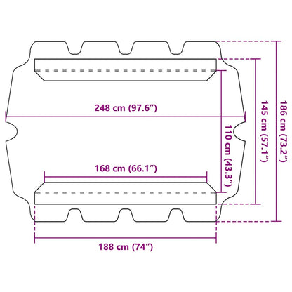 Replacement Canopy for Garden Swing Blue 188/168x145/110 cm
