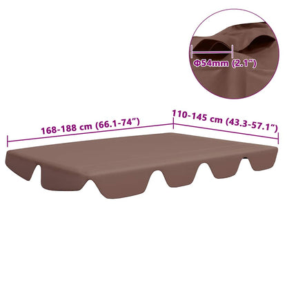 Replacement Canopy for Garden Swing Brown 188/168x145/110 cm