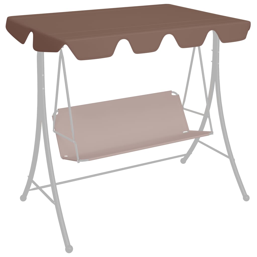 Replacement Canopy for Garden Swing Brown 188/168x145/110 cm