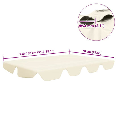 Replacement Canopy for Garden Swing Cream 150/130x105/70 cm