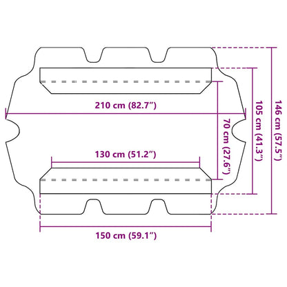 Replacement Canopy for Garden Swing Black 150/130x105/70 cm