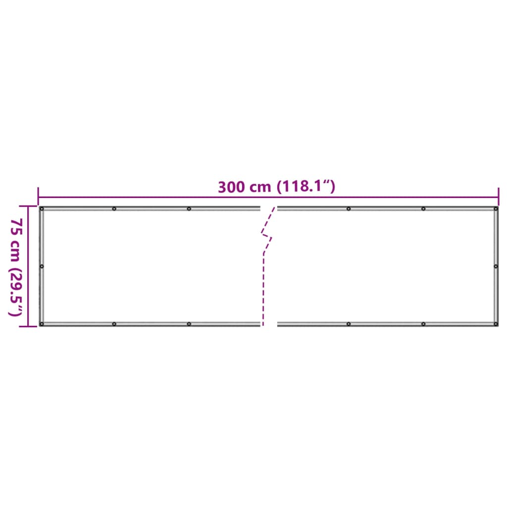 Balcony Screen Anthracite 75x300 cm Oxford Fabric