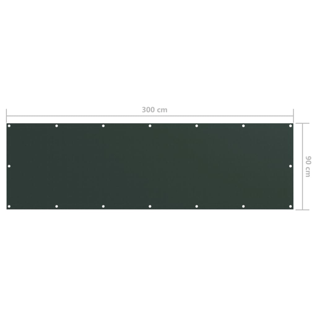 Balcony Screen Dark Green 90x300 cm Oxford Fabric