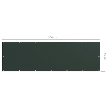 Balcony Screen Dark Green 90x300 cm Oxford Fabric