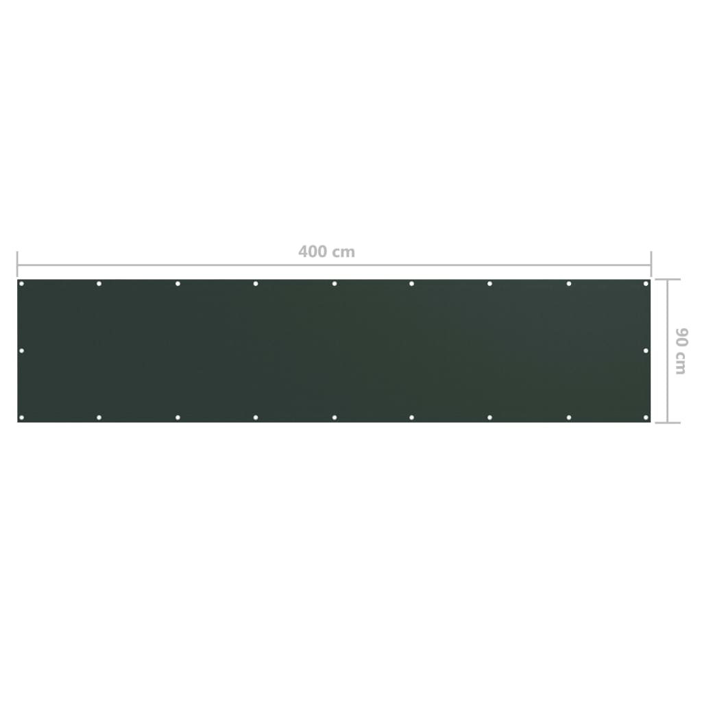 Balcony Screen Dark Green 90x400 cm Oxford Fabric