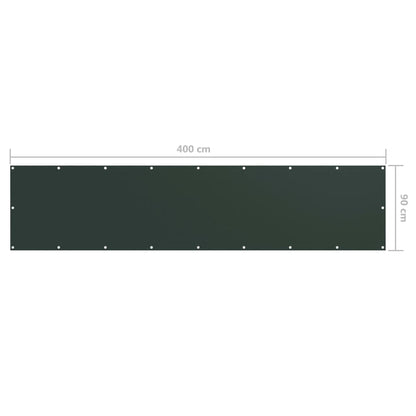 Balcony Screen Dark Green 90x400 cm Oxford Fabric