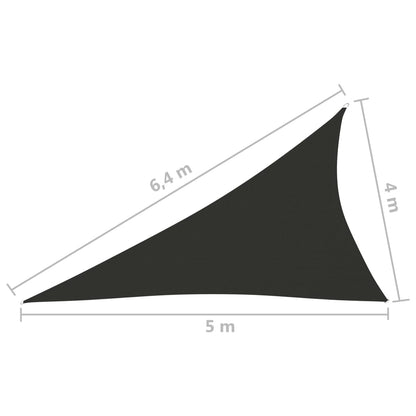 Sunshade Sail Oxford Fabric Triangular 4x5x6.4 m Anthracite