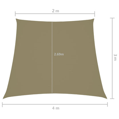 Sunshade Sail Oxford Fabric Trapezium 2/4x3 m Beige