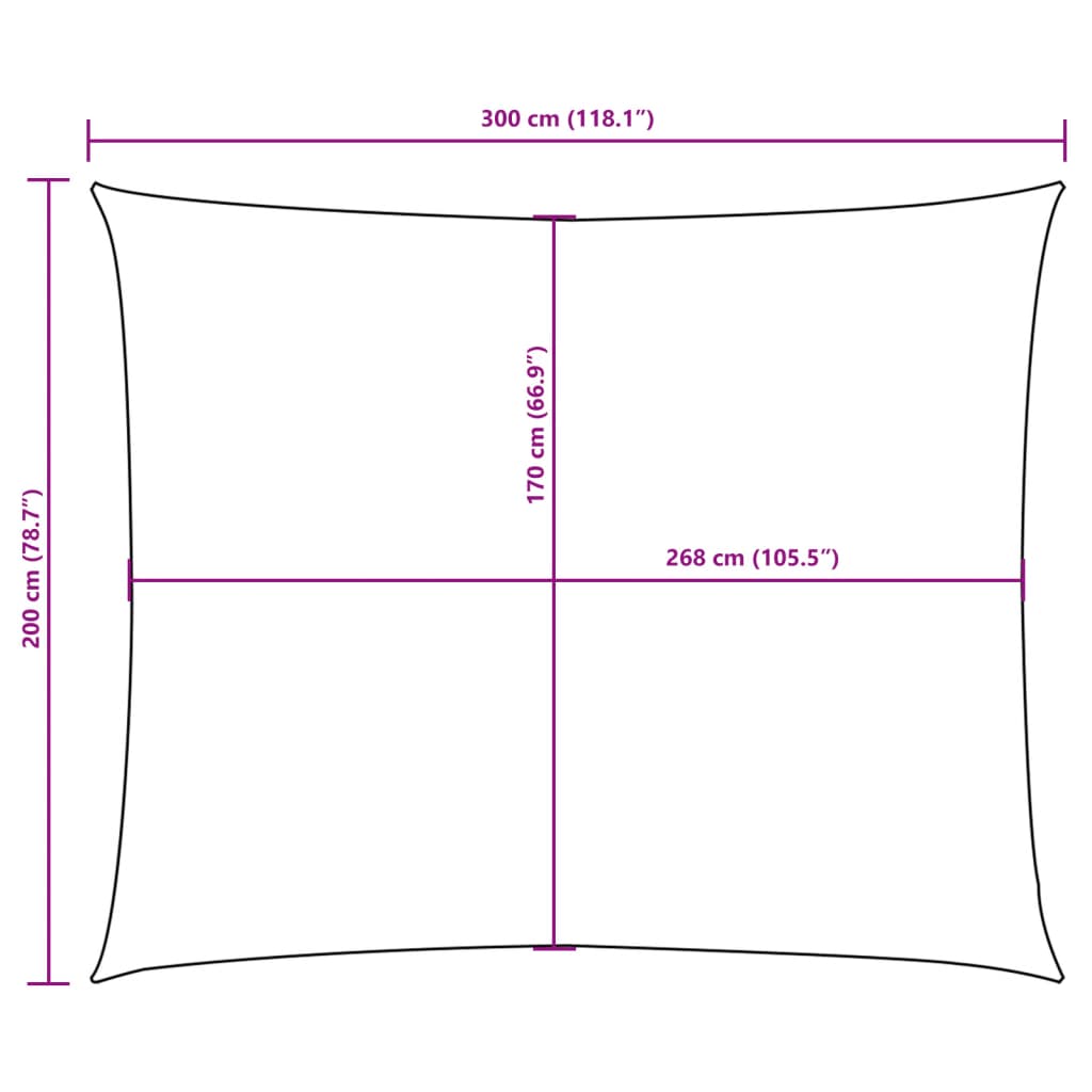 Sunshade Sail Oxford Fabric Rectangular 2x3 m Cream