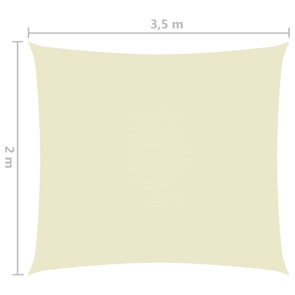 Sunshade Sail Oxford Fabric Rectangular 2x3.5 m Cream