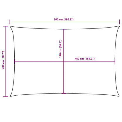 Sunshade Sail Oxford Fabric Rectangular 2x5 m Cream