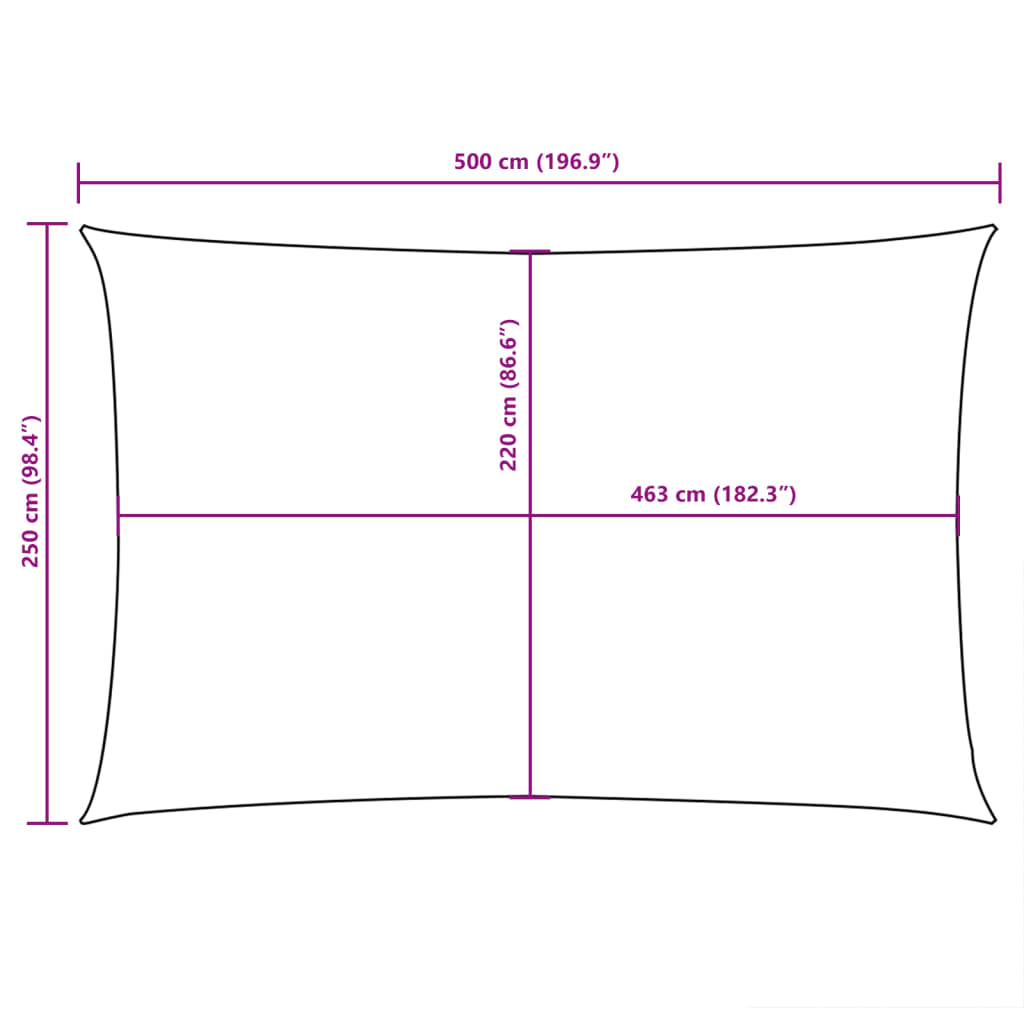 Sunshade Sail Oxford Fabric Rectangular 2.5x5 m Cream