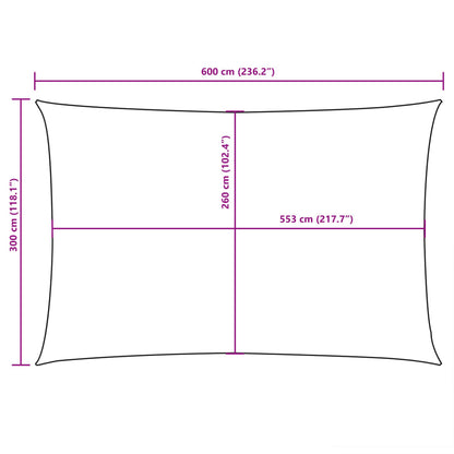 Sunshade Sail Oxford Fabric Rectangular 3x6 m Cream