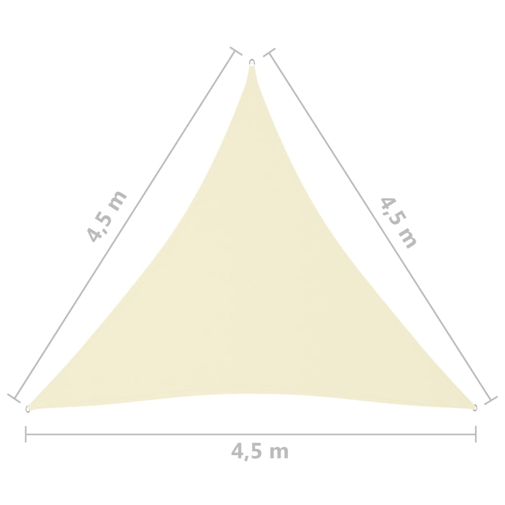 Sunshade Sail Oxford Fabric Triangular 4.5x4.5x4.5 m Cream