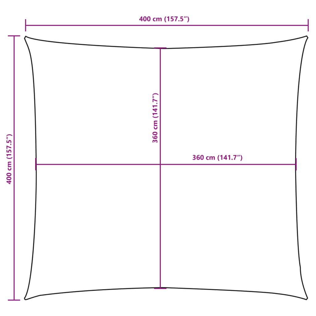 Sunshade Sail Oxford Fabric Square 4x4 m White