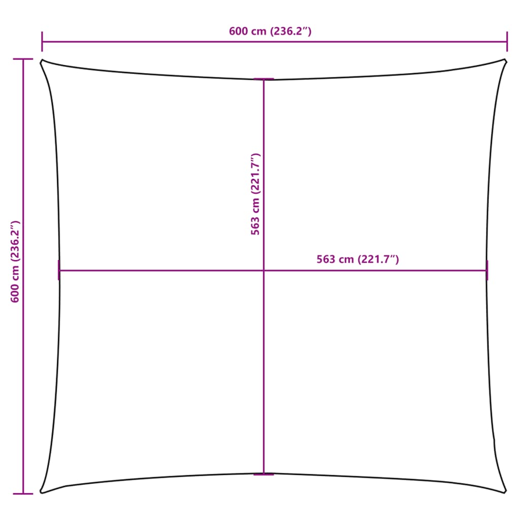 Sunshade Sail Oxford Fabric Square 6x6 m White