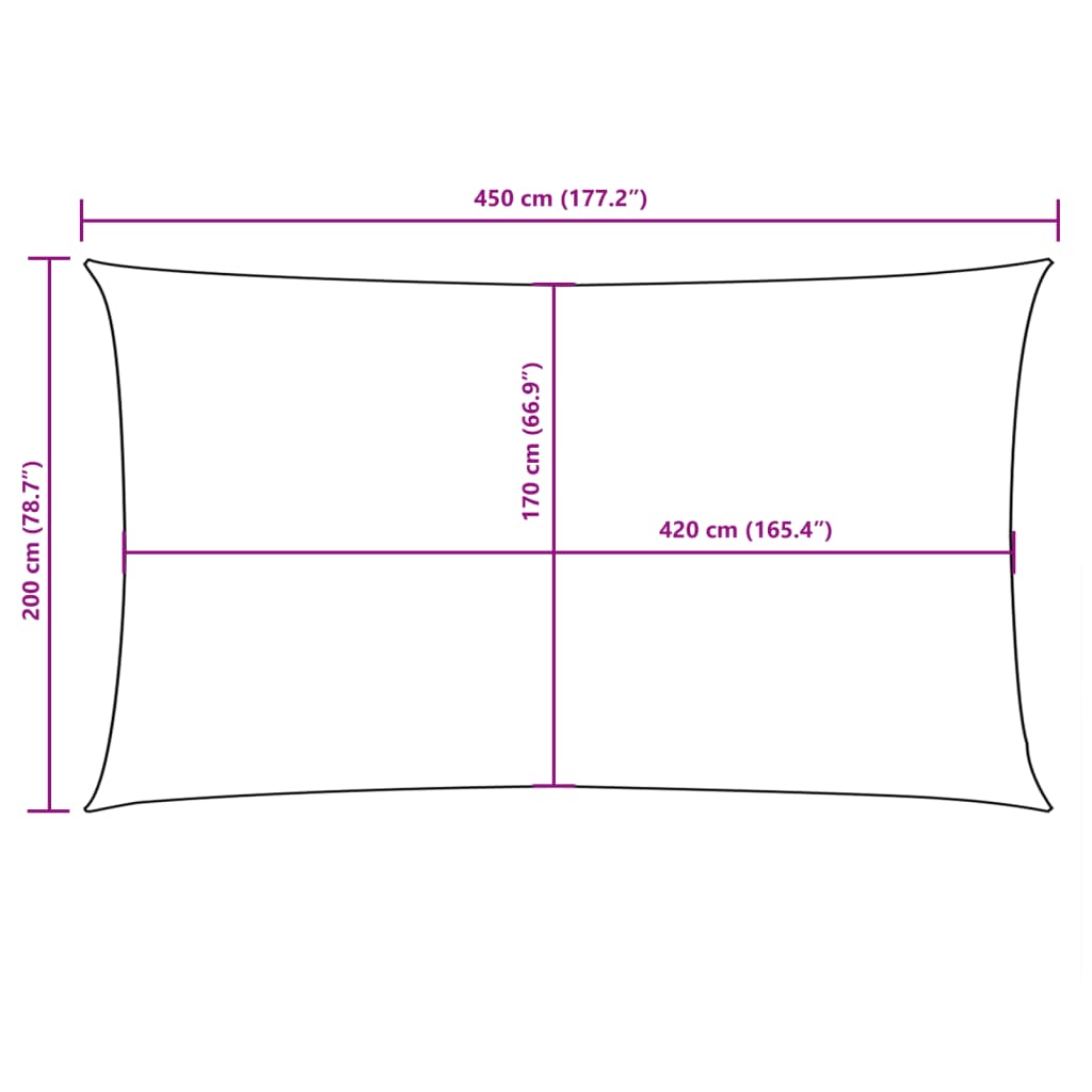 Sunshade Sail Oxford Fabric Rectangular 2x4.5 m White