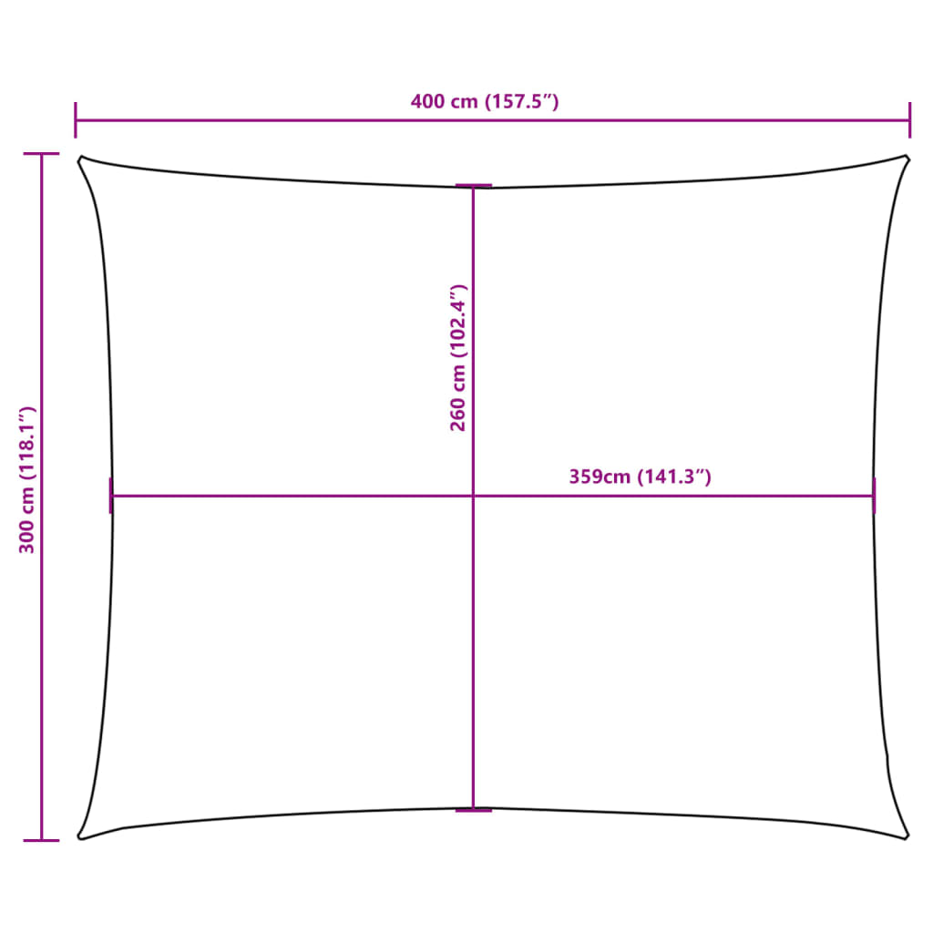 Sunshade Sail Oxford Fabric Rectangular 3x4 m White