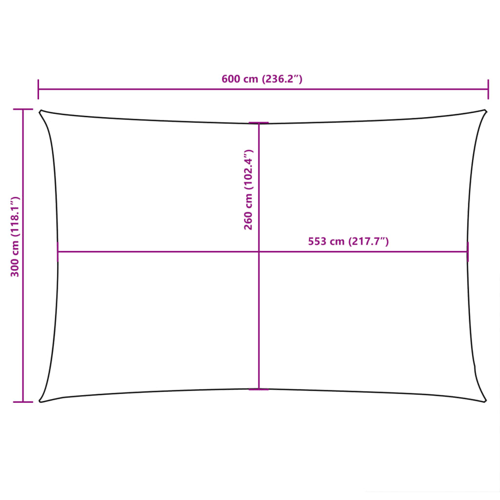 Sunshade Sail Oxford Fabric Rectangular 3x6 m White